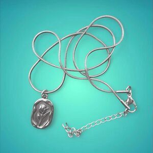 silver rose chain necklace